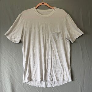 Lululemon Mens Pocket Tee White Gym Workout Activewear Athleisure Lounge READ
